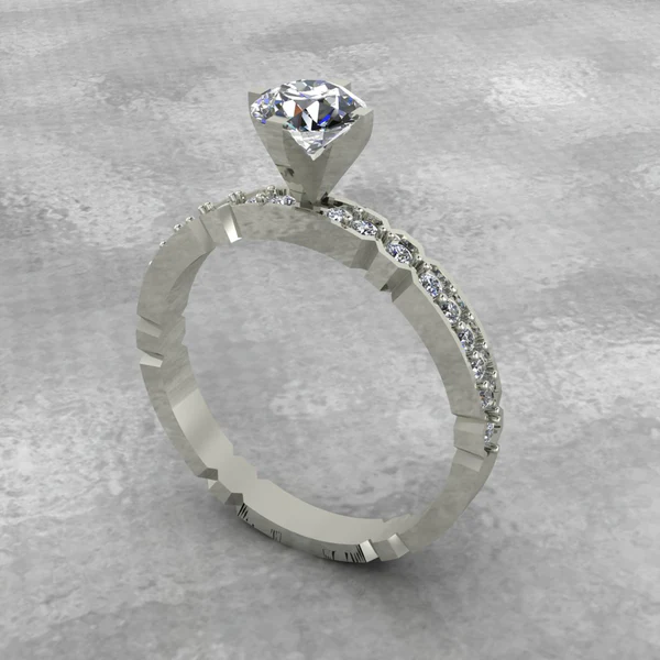 Round Moissanite Solitaire Diamond Vintage Engagement Ring, Moissanite Wedding Ring, Silver Moissanite Diamond Women Ring, Proposal Gold Ring For Her