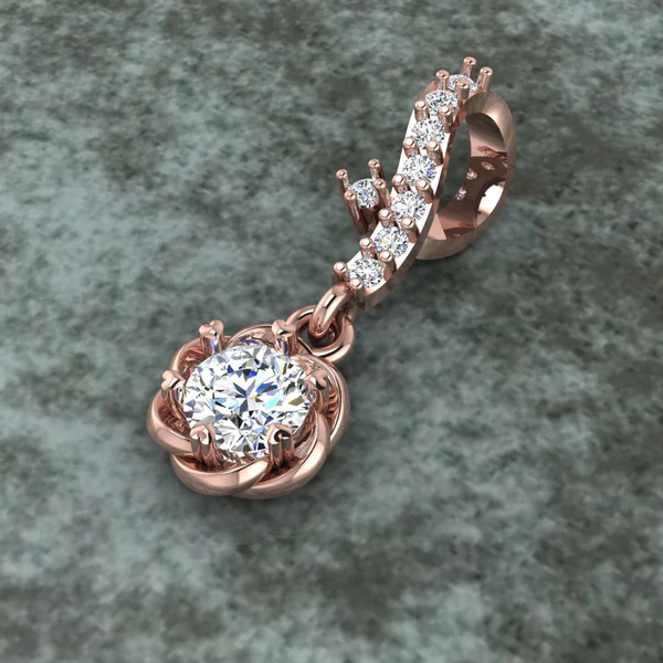 Round Diamond Sterling Silver Solitaire Women Pendant, Moissanite Diamond Pendant, Moissanite Women Pendant, Anniversary Gift Pendant, Engagement Gift Women Pendant