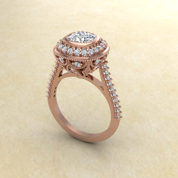 Cushion Cut Moissanite Halo Diamond Vintage Engagement Ring, Moissanite Wedding Ring, Silver Moissanite Diamond Women Ring, Proposal Gold Ring For Her