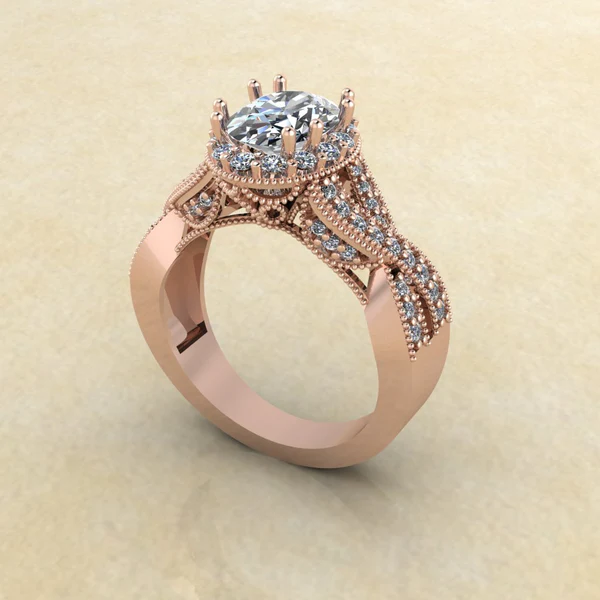 Oval Cut Moissanite Halo Diamond Vintage Engagement Ring, Moissanite Wedding Ring, Silver Moissanite Diamond Women Ring, Proposal Gold Ring For Her