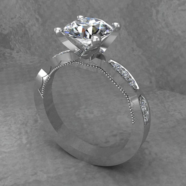 Round Cut Moissanite Solitaire Diamond Vintage Engagement Ring, Moissanite Wedding Ring, Silver Moissanite Diamond Women Ring, Proposal Gold Ring For Her