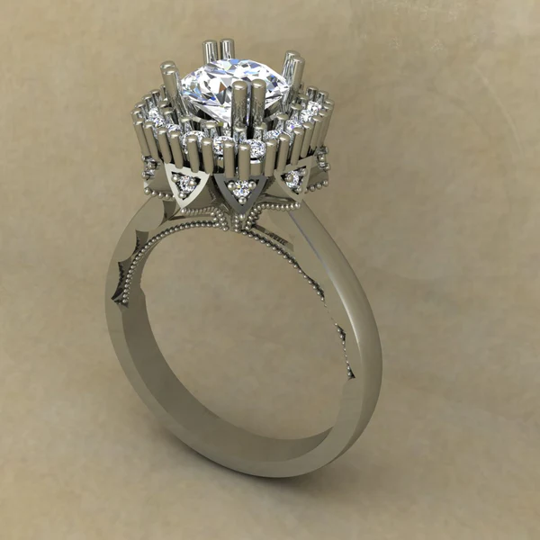 Round Cut Moissanite Halo Diamond Vintage Engagement Ring, Moissanite Wedding Ring, Silver Moissanite Diamond Women Ring, Proposal Gold Ring For Her