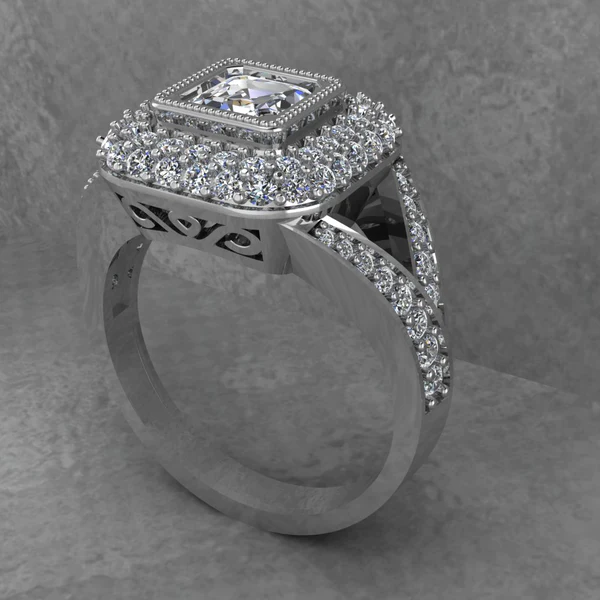 04_f4d7cee4-b798-4f66-9c6c-f4f58b2b396c_600x600 Asscher Cut Moissanite Double Halo Diamond Vintage Engagement Ring, Moissanite Wedding Ring, Silver Moissanite Diamond Women Ring, Proposal Gold Ring For Her