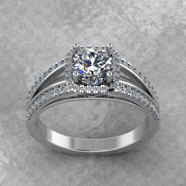 Round Moissanite Halo Diamond Vintage Engagement Ring, Moissanite Wedding Ring, Silver Moissanite Diamond Women Ring, Proposal Gold Ring For Her