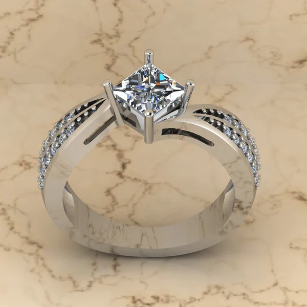 Princess Moissanite Solitaire Diamond Vintage Engagement Ring, Moissanite Wedding Ring, Silver Moissanite Diamond Women Ring, Proposal Gold Ring For Her