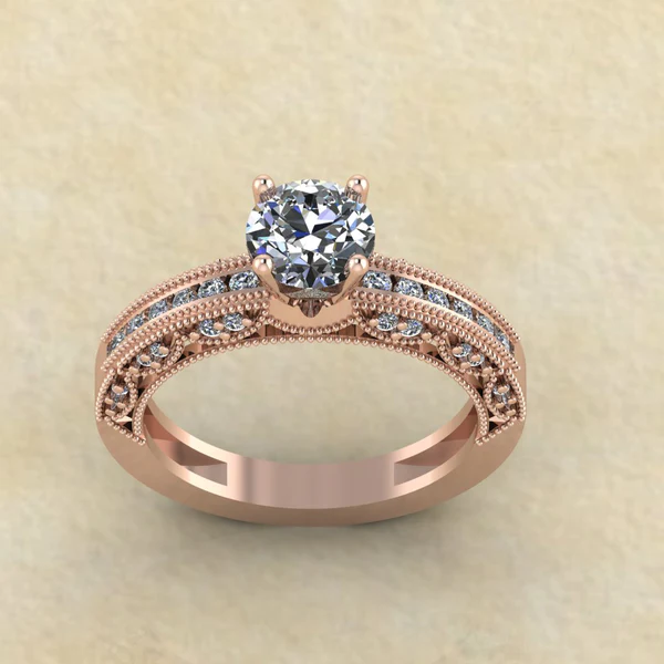 Round Cut Moissanite Solitaire Diamond Vintage Engagement Ring, Moissanite Wedding Ring, Silver Moissanite Diamond Women Ring, Proposal Gold Ring For Her