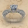05_11bec48f-58d0-4aa6-b5e7-9ff0d963ad90_600x600 Round Moissanite Solitaire Diamond Vintage Engagement Ring, Moissanite Wedding Ring, Silver Moissanite Diamond Women Ring, Proposal Gold Ring For Her