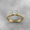 Round Moissanite Solitaire Diamond Vintage Engagement Ring, Moissanite Wedding Ring, Silver Moissanite Diamond Women Ring, Proposal Gold Ring For Her