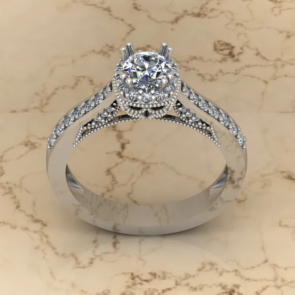 Round Moissanite Halo Diamond Vintage Engagement Ring, Moissanite Wedding Ring, Silver Moissanite Diamond Women Ring, Proposal Gold Ring For Her