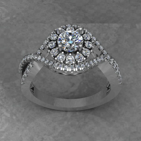 Round Moissanite Halo Diamond Vintage Engagement Ring, Moissanite Wedding Ring, Silver Moissanite Diamond Women Ring, Proposal Gold Ring For Her