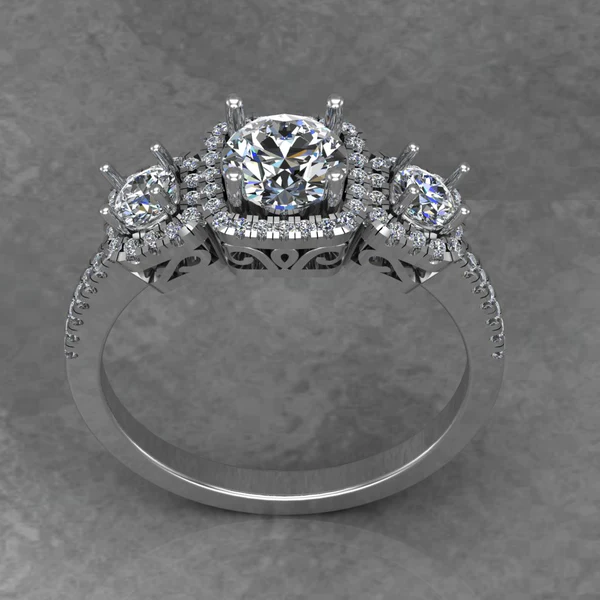 05_2452ccb4-e008-4d6b-a646-8ef77d2afdc3_600x600 Round Moissanite 3 Stone Halo Diamond Vintage Engagement Ring, Moissanite Wedding Ring, Silver Moissanite Diamond Women Ring, Proposal Gold Ring For Her