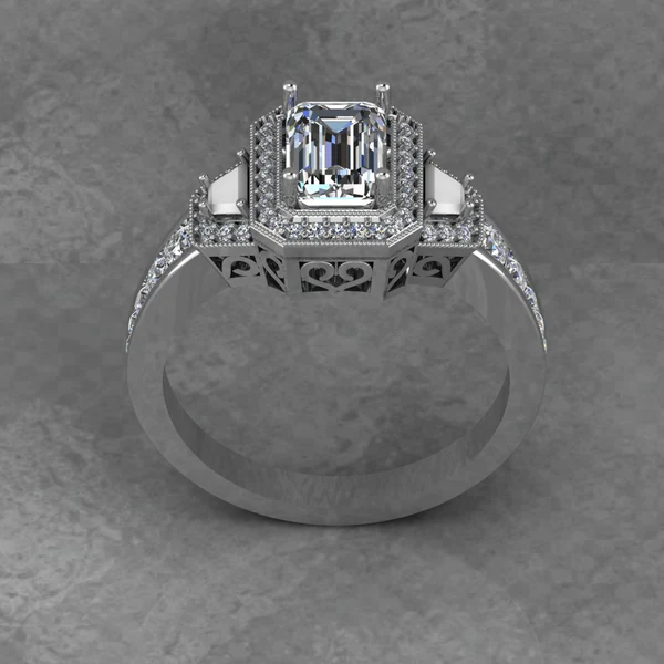 05_2adb7da8-af16-486a-b416-4131bfd3b447_600x600 Emerald Cut Moissanite Halo Diamond Vintage Engagement Ring, Moissanite Wedding Ring, Silver Moissanite Diamond Women Ring, Proposal Gold Ring For Her