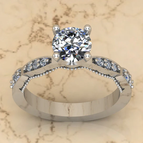 Round Moissanite Solitaire Diamond Vintage Engagement Ring, Moissanite Wedding Ring, Silver Moissanite Diamond Women Ring, Proposal Gold Ring For Her