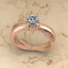 Round Cut Moissanite Solitaire Diamond Vintage Engagement Ring, Moissanite Wedding Ring, Silver Moissanite Diamond Women Ring, Proposal Gold Ring For Her