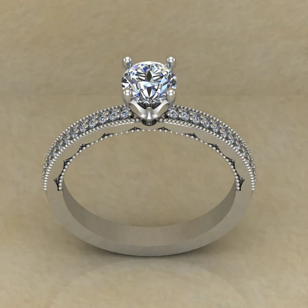 Round Cut Moissanite Solitaire Diamond Vintage Engagement Ring, Moissanite Wedding Ring, Silver Moissanite Diamond Women Ring, Proposal Gold Ring For Her