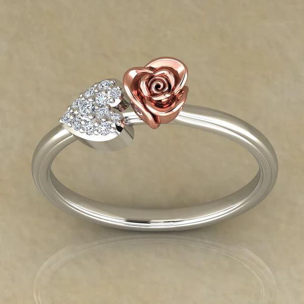 05_557288de-48c6-45b1-9c18-d1a9f5fb0666_600x600 Round Moissanite Diamond Rose Shape Engagement Ring, Moissanite Diamond Engagement Ring, Sterling Silver Wedding Ring For Bridal, Solid Gold Anniversary Ring Gift For Her