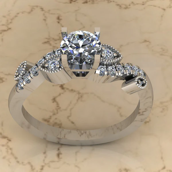 Round Moissanite Solitaire Diamond Vintage Engagement Ring, Moissanite Wedding Ring, Silver Moissanite Diamond Women Ring, Proposal Gold Ring For Her