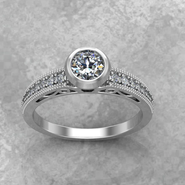 Round Moissanite Solitaire Diamond Vintage Engagement Ring, Moissanite Wedding Ring, Silver Moissanite Diamond Women Ring, Proposal Gold Ring For Her