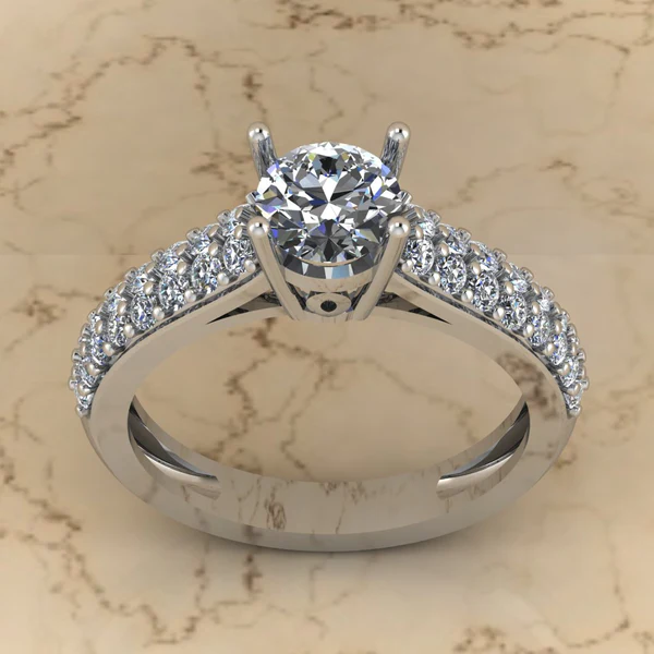 Round Moissanite Solitaire Diamond Vintage Engagement Ring, Moissanite Wedding Ring, Silver Moissanite Diamond Women Ring, Proposal Gold Ring For Her