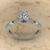 Round Moissanite Solitaire Diamond Vintage Engagement Ring, Moissanite Wedding Ring, Silver Moissanite Diamond Women Ring, Proposal Gold Ring For Her