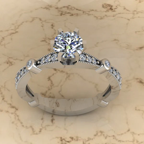 Round Moissanite Solitaire Diamond Vintage Engagement Ring, Moissanite Wedding Ring, Silver Moissanite Diamond Women Ring, Proposal Gold Ring For Her