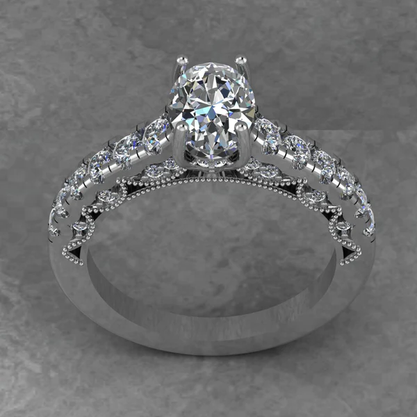 Oval Cut Moissanite Solitaire Diamond Vintage Engagement Ring, Moissanite Wedding Ring, Silver Moissanite Diamond Women Ring, Proposal Gold Ring For Her