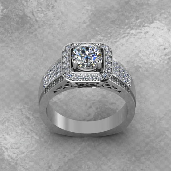 Round Moissanite Halo Diamond Vintage Engagement Ring, Moissanite Wedding Ring, Silver Moissanite Diamond Women Ring, Proposal Gold Ring For Her