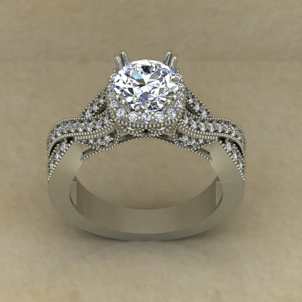 Round Cut Moissanite Halo Diamond Vintage Engagement Ring, Moissanite Wedding Ring, Silver Moissanite Diamond Women Ring, Proposal Gold Ring For Her