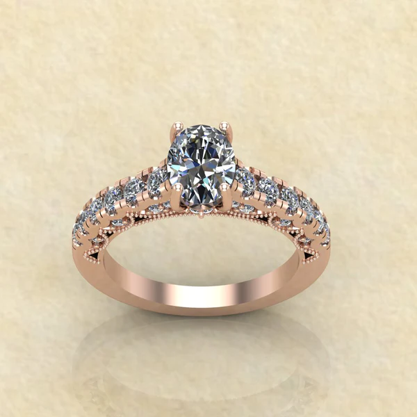 Oval Cut Moissanite Solitaire Diamond Vintage Engagement Ring, Moissanite Wedding Ring, Silver Moissanite Diamond Women Ring, Proposal Gold Ring For Her