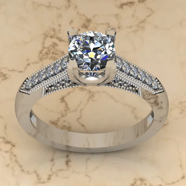 Round Moissanite Solitaire Diamond Vintage Engagement Ring, Moissanite Wedding Ring, Silver Moissanite Diamond Women Ring, Proposal Gold Ring For Her