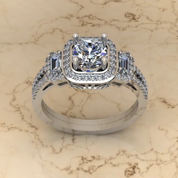 Round Moissanite Halo Diamond Vintage Engagement Ring, Moissanite Wedding Ring, Silver Moissanite Diamond Women Ring, Proposal Gold Ring For Her