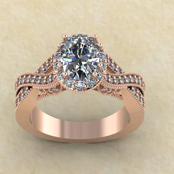 Oval Cut Moissanite Halo Diamond Vintage Engagement Ring, Moissanite Wedding Ring, Silver Moissanite Diamond Women Ring, Proposal Gold Ring For Her