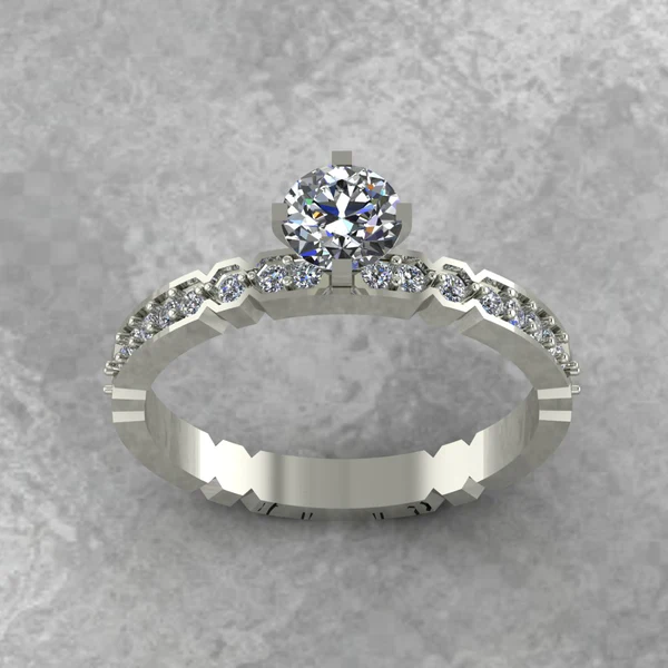 Round Moissanite Solitaire Diamond Vintage Engagement Ring, Moissanite Wedding Ring, Silver Moissanite Diamond Women Ring, Proposal Gold Ring For Her