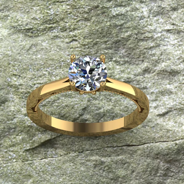 Round Cut Moissanite Solitaire Diamond Vintage Engagement Ring, Moissanite Wedding Ring, Silver Moissanite Diamond Women Ring, Proposal Gold Ring For Her