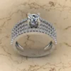 Round Moissanite Solitaire Diamond Vintage Engagement Ring, Moissanite Wedding Ring, Silver Moissanite Diamond Women Ring, Proposal Gold Ring For Her