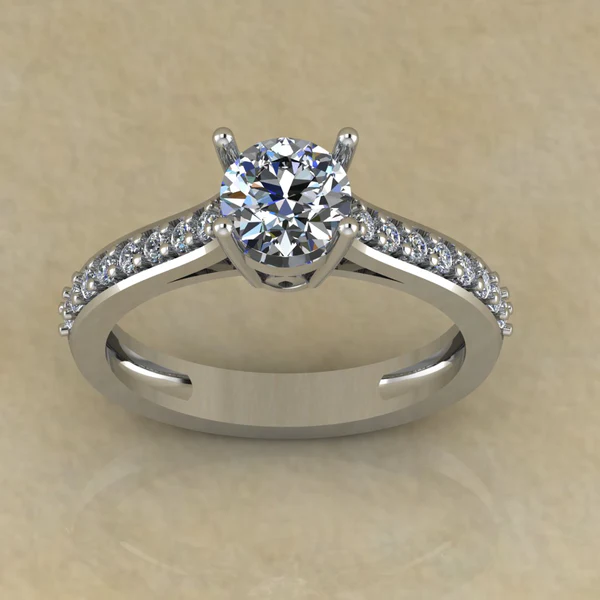 Round Cut Moissanite Solitaire Diamond Vintage Engagement Ring, Moissanite Wedding Ring, Silver Moissanite Diamond Women Ring, Proposal Gold Ring For Her