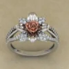 05_9ff20eac-52e7-44be-bf9e-73ac8a2eda3d_600x600 Round Moissanite Diamond Rose Shape Engagement Ring, Moissanite Diamond Engagement Ring, Sterling Silver Wedding Ring For Bridal, Solid Gold Anniversary Ring Gift For Her