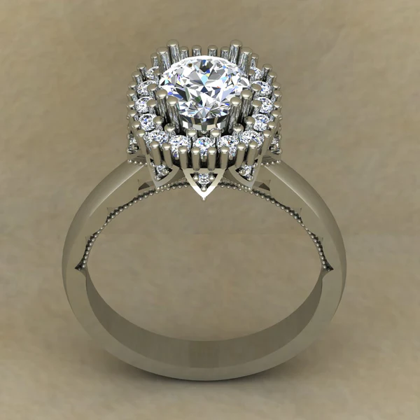 Round Cut Moissanite Halo Diamond Vintage Engagement Ring, Moissanite Wedding Ring, Silver Moissanite Diamond Women Ring, Proposal Gold Ring For Her