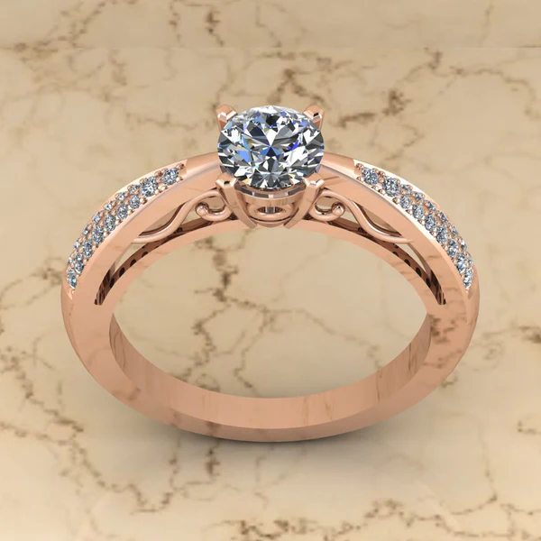 Round Cut Moissanite Solitaire Diamond Vintage Engagement Ring, Moissanite Wedding Ring, Silver Moissanite Diamond Women Ring, Proposal Gold Ring For Her