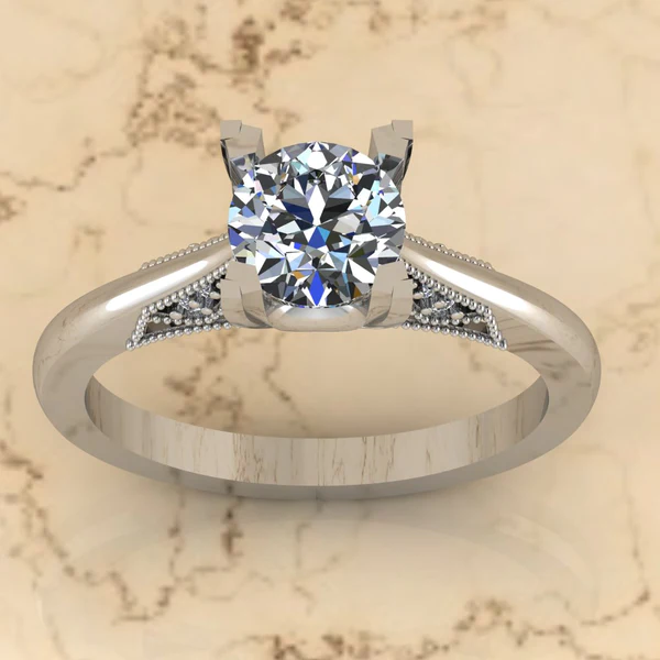 Round Moissanite Solitaire Diamond Vintage Engagement Ring, Moissanite Wedding Ring, Silver Moissanite Diamond Women Ring, Proposal Gold Ring For Her