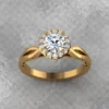 Round Moissanite Solitaire Diamond Vintage Engagement Ring, Moissanite Wedding Ring, Silver Moissanite Diamond Women Ring, Proposal Gold Ring For Her