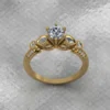 Round Moissanite Solitaire Diamond Vintage Engagement Ring, Moissanite Wedding Ring, Silver Moissanite Diamond Women Ring, Proposal Gold Ring For Her