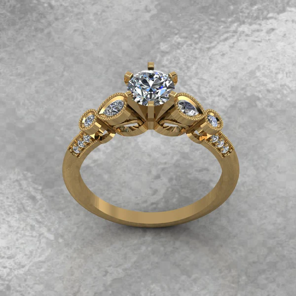 Round Moissanite Solitaire Diamond Vintage Engagement Ring, Moissanite Wedding Ring, Silver Moissanite Diamond Women Ring, Proposal Gold Ring For Her