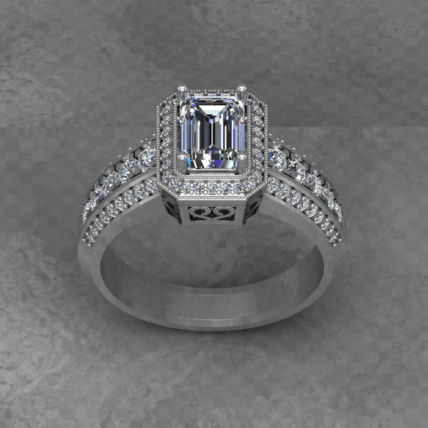 05_cc1d1d22-03fd-4a9c-9930-2830814a77b2_600x600 Emerald Cut Moissanite Halo Diamond Vintage Engagement Ring, Moissanite Wedding Ring, Silver Moissanite Diamond Women Ring, Proposal Gold Ring For Her