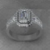 05_cdd06216-0c17-4ad1-810b-836045a99630_600x600 Emerald Cut Moissanite Double Halo Diamond Vintage Engagement Ring, Moissanite Wedding Ring, Silver Moissanite Diamond Women Ring, Proposal Gold Ring For Her