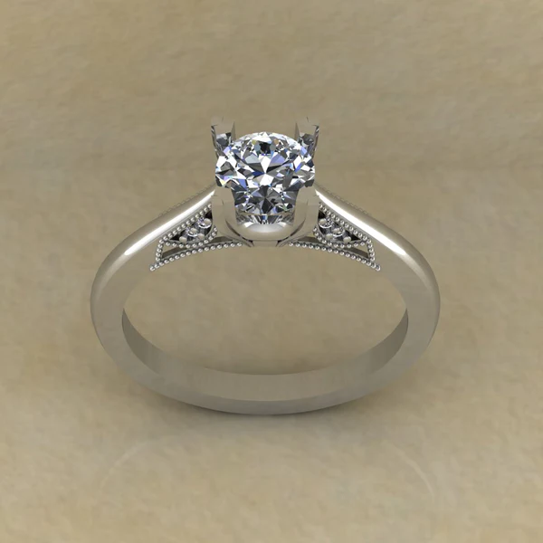 Round Cut Moissanite Solitaire Diamond Vintage Engagement Ring, Moissanite Wedding Ring, Silver Moissanite Diamond Women Ring, Proposal Gold Ring For Her