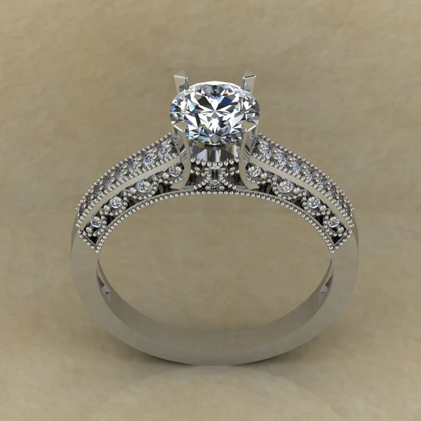 Round Cut Moissanite Solitaire Diamond Vintage Engagement Ring, Moissanite Wedding Ring, Silver Moissanite Diamond Women Ring, Proposal Gold Ring For Her