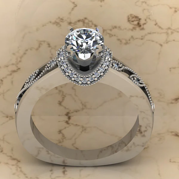 Round Moissanite Solitaire Diamond Vintage Engagement Ring, Moissanite Wedding Ring, Silver Moissanite Diamond Women Ring, Proposal Gold Ring For Her