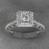 05_f0e32fdc-cf37-4fea-bde6-75832876490c_600x600 Princess Cut Moissanite Double Halo Diamond Vintage Engagement Ring, Moissanite Wedding Ring, Silver Moissanite Diamond Women Ring, Proposal Gold Ring For Her