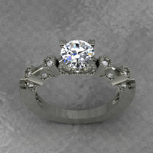 Round Cut Moissanite Solitaire Diamond Vintage Engagement Ring, Moissanite Wedding Ring, Silver Moissanite Diamond Women Ring, Proposal Gold Ring For Her